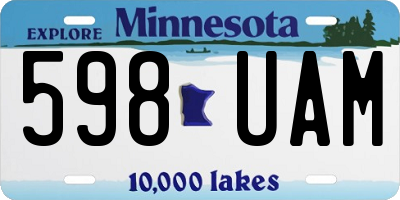 MN license plate 598UAM