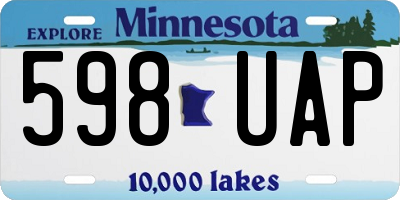 MN license plate 598UAP