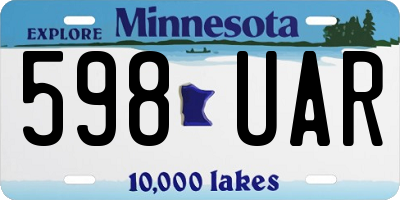 MN license plate 598UAR