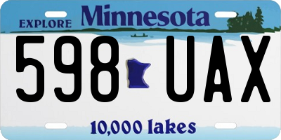 MN license plate 598UAX