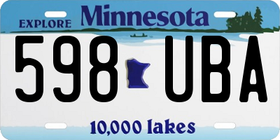 MN license plate 598UBA