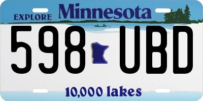 MN license plate 598UBD