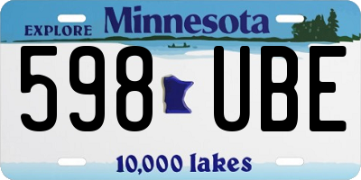 MN license plate 598UBE