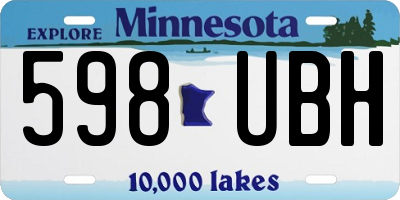 MN license plate 598UBH