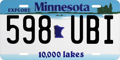 MN license plate 598UBI