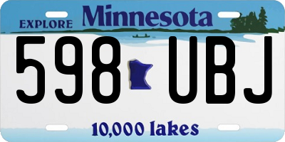MN license plate 598UBJ