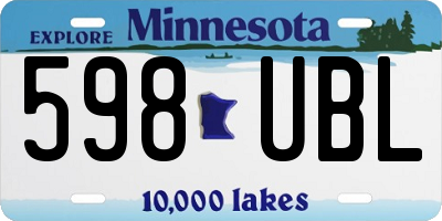 MN license plate 598UBL