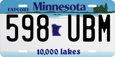 MN license plate 598UBM