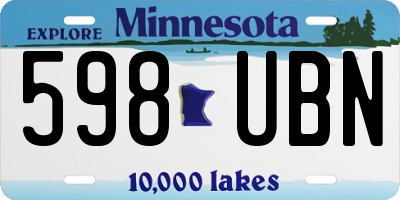 MN license plate 598UBN