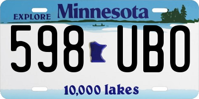 MN license plate 598UBO