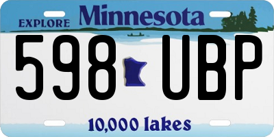 MN license plate 598UBP
