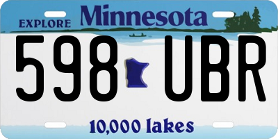 MN license plate 598UBR