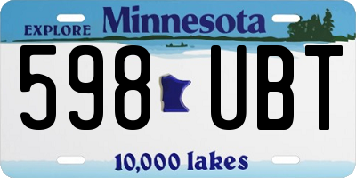 MN license plate 598UBT