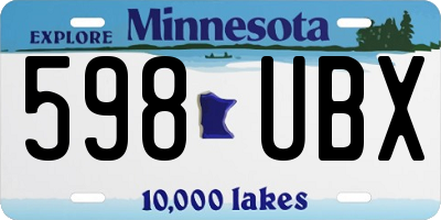 MN license plate 598UBX
