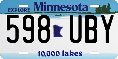MN license plate 598UBY
