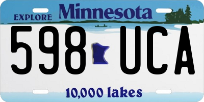 MN license plate 598UCA