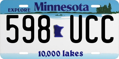 MN license plate 598UCC