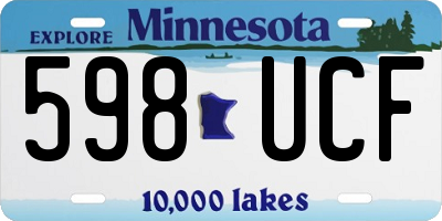 MN license plate 598UCF