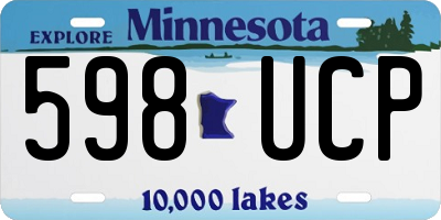 MN license plate 598UCP