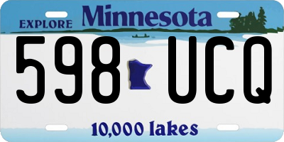 MN license plate 598UCQ