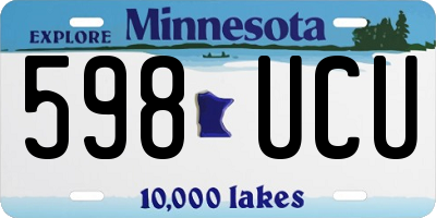 MN license plate 598UCU