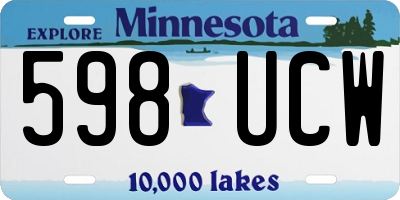 MN license plate 598UCW