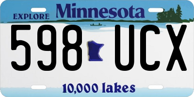 MN license plate 598UCX