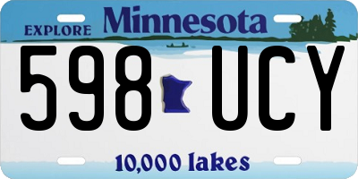 MN license plate 598UCY