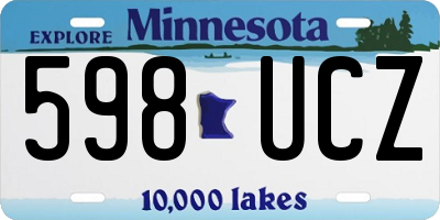 MN license plate 598UCZ