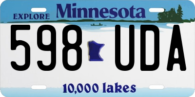 MN license plate 598UDA