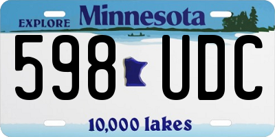 MN license plate 598UDC