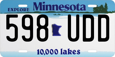 MN license plate 598UDD