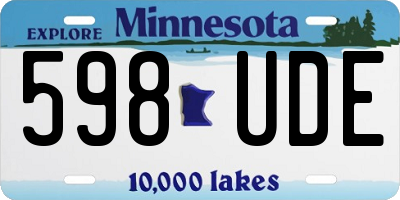 MN license plate 598UDE
