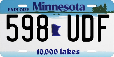 MN license plate 598UDF