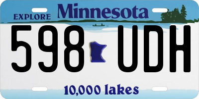 MN license plate 598UDH