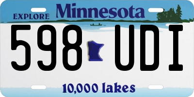 MN license plate 598UDI