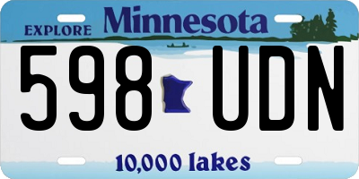 MN license plate 598UDN