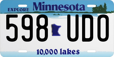 MN license plate 598UDO