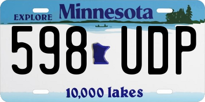 MN license plate 598UDP