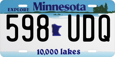 MN license plate 598UDQ