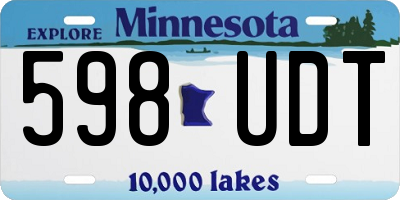 MN license plate 598UDT