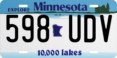 MN license plate 598UDV