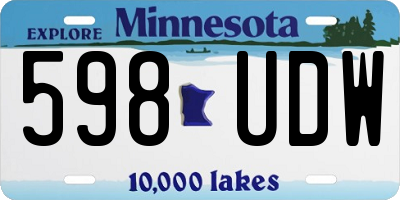 MN license plate 598UDW