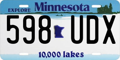 MN license plate 598UDX