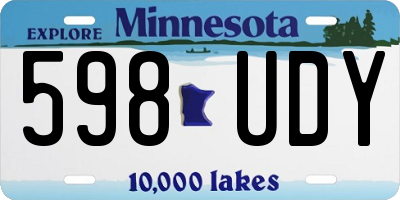 MN license plate 598UDY