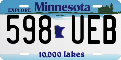MN license plate 598UEB