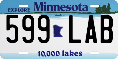 MN license plate 599LAB