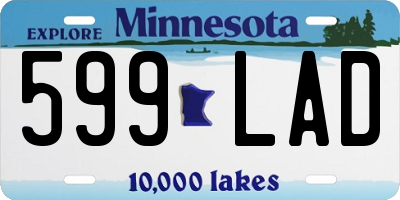 MN license plate 599LAD