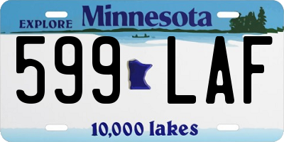 MN license plate 599LAF