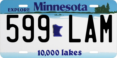 MN license plate 599LAM